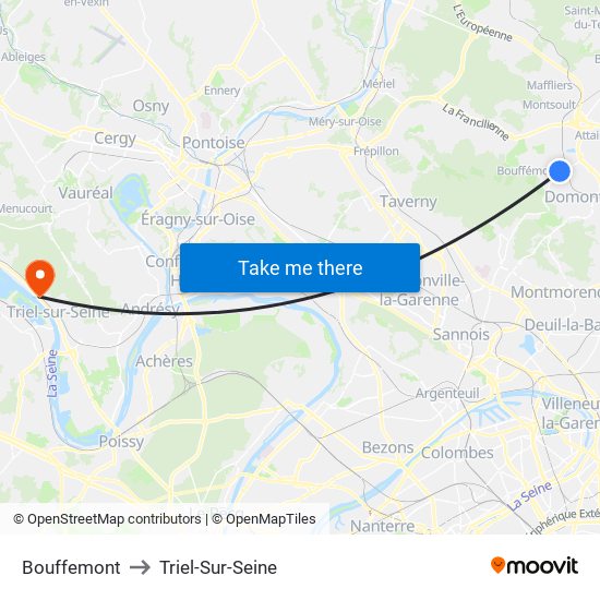 Bouffemont to Triel-Sur-Seine map