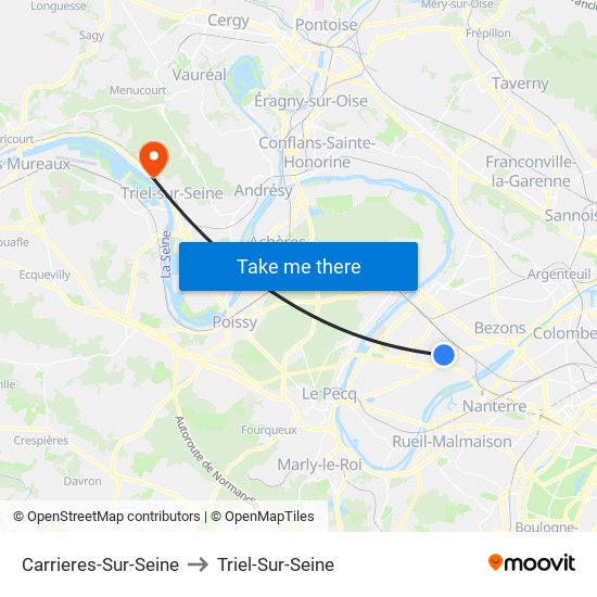 Carrieres-Sur-Seine to Triel-Sur-Seine map