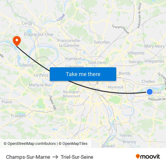 Champs-Sur-Marne to Triel-Sur-Seine map