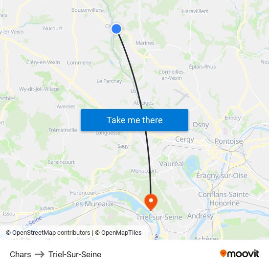 Chars to Triel-Sur-Seine map