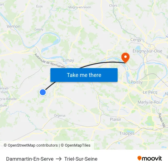 Dammartin-En-Serve to Triel-Sur-Seine map