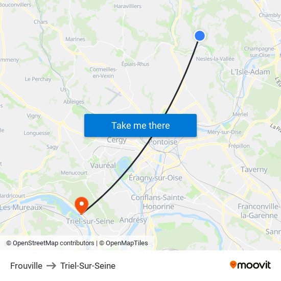 Frouville to Triel-Sur-Seine map