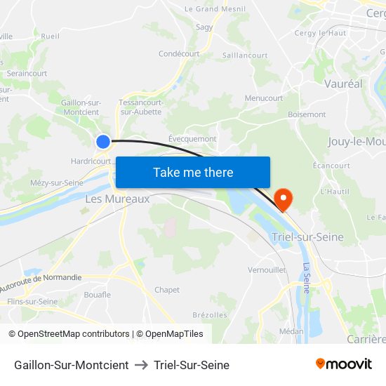 Gaillon-Sur-Montcient to Triel-Sur-Seine map