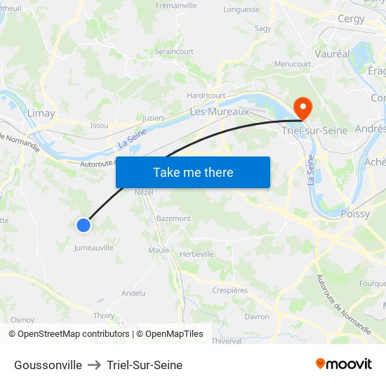 Goussonville to Triel-Sur-Seine map