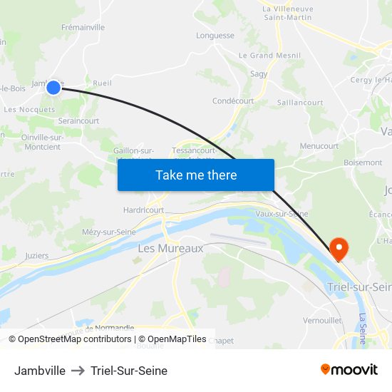 Jambville to Triel-Sur-Seine map