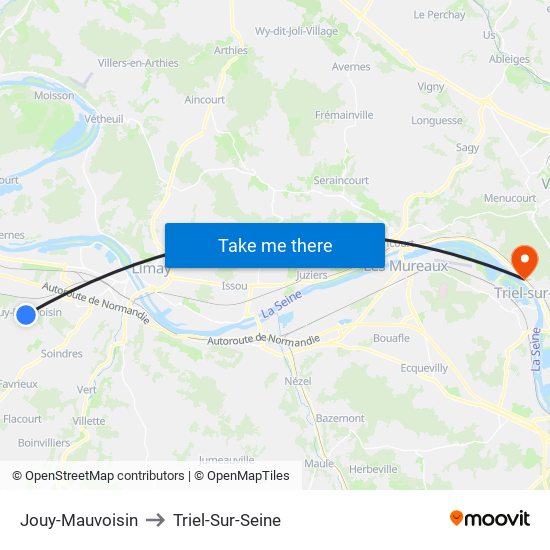 Jouy-Mauvoisin to Triel-Sur-Seine map