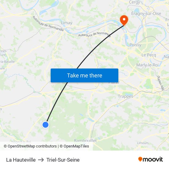 La Hauteville to Triel-Sur-Seine map