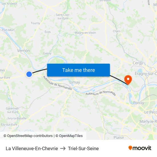 La Villeneuve-En-Chevrie to Triel-Sur-Seine map