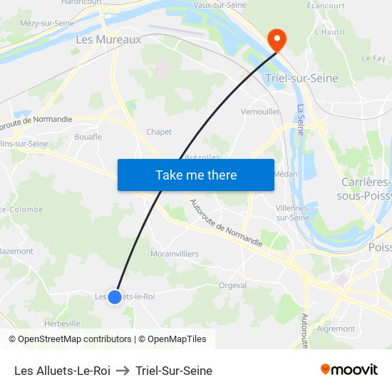 Les Alluets-Le-Roi to Triel-Sur-Seine map