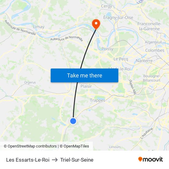 Les Essarts-Le-Roi to Triel-Sur-Seine map
