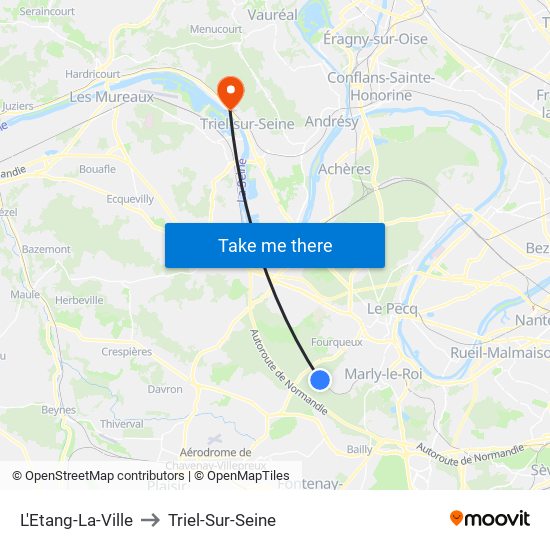 L'Etang-La-Ville to Triel-Sur-Seine map
