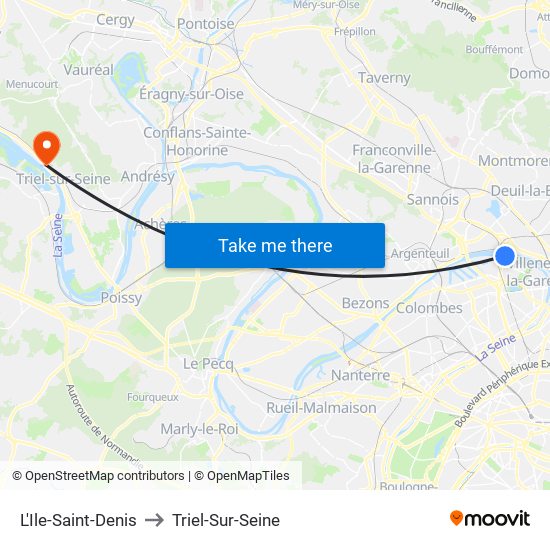 L'Ile-Saint-Denis to Triel-Sur-Seine map