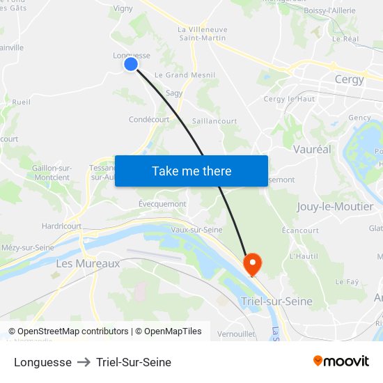 Longuesse to Triel-Sur-Seine map