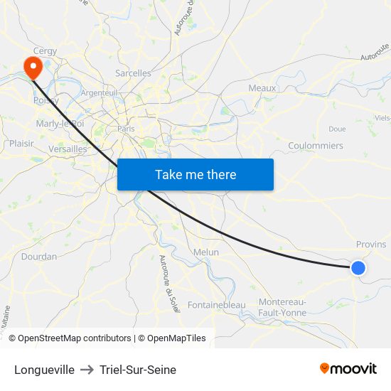 Longueville to Triel-Sur-Seine map