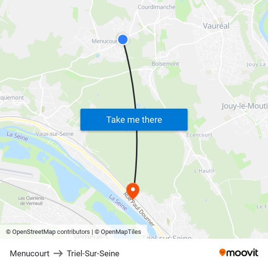 Menucourt to Triel-Sur-Seine map