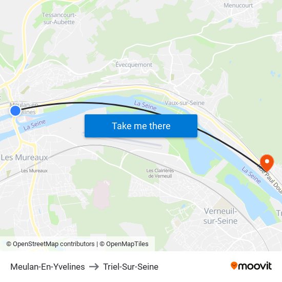 Meulan-En-Yvelines to Triel-Sur-Seine map