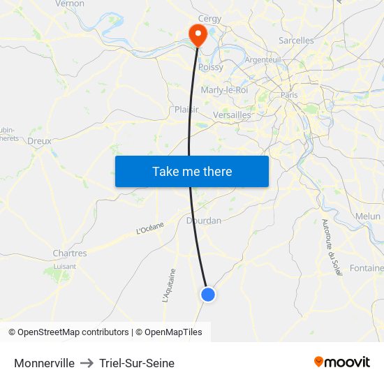 Monnerville to Triel-Sur-Seine map