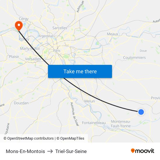 Mons-En-Montois to Triel-Sur-Seine map
