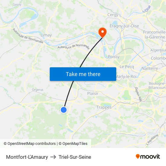 Montfort-L'Amaury to Triel-Sur-Seine map