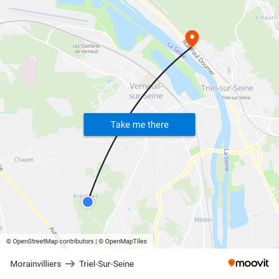 Morainvilliers to Triel-Sur-Seine map