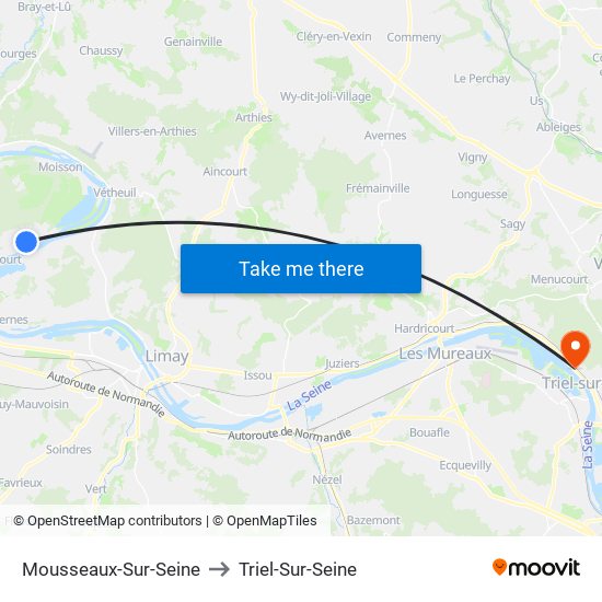 Mousseaux-Sur-Seine to Triel-Sur-Seine map