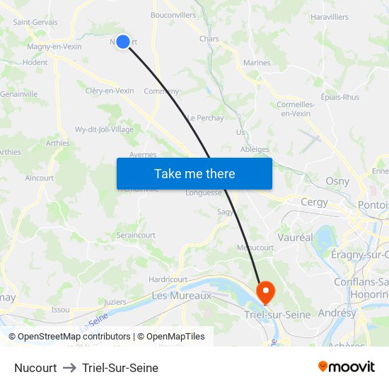 Nucourt to Triel-Sur-Seine map
