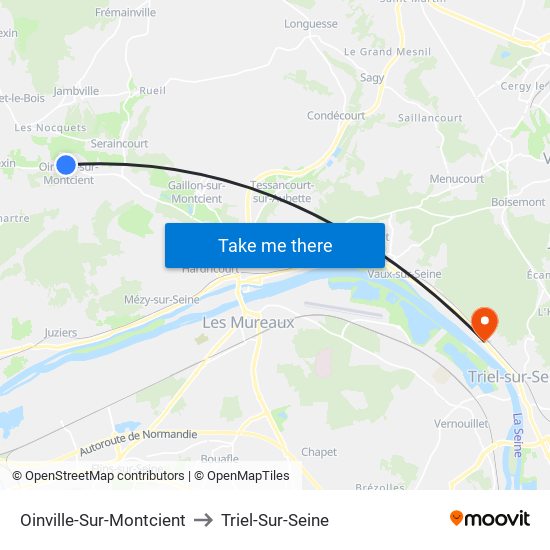 Oinville-Sur-Montcient to Triel-Sur-Seine map