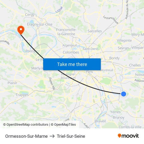 Ormesson-Sur-Marne to Triel-Sur-Seine map