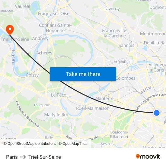 Paris to Triel-Sur-Seine map