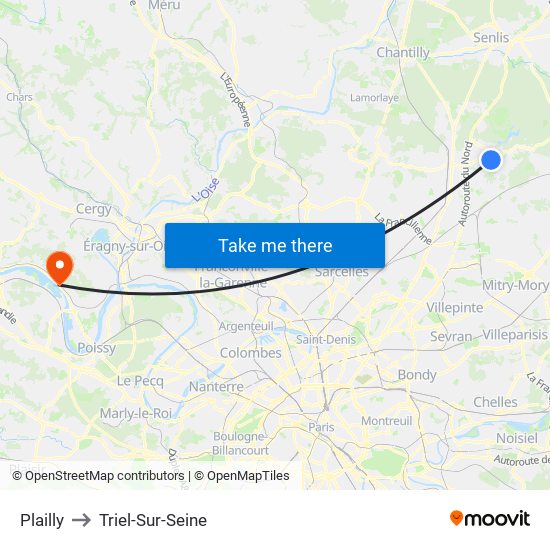 Plailly to Triel-Sur-Seine map