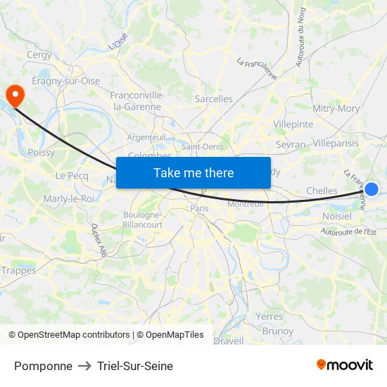 Pomponne to Triel-Sur-Seine map