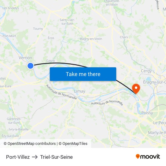 Port-Villez to Triel-Sur-Seine map