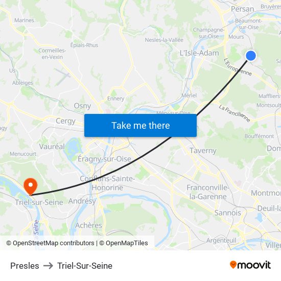 Presles to Triel-Sur-Seine map