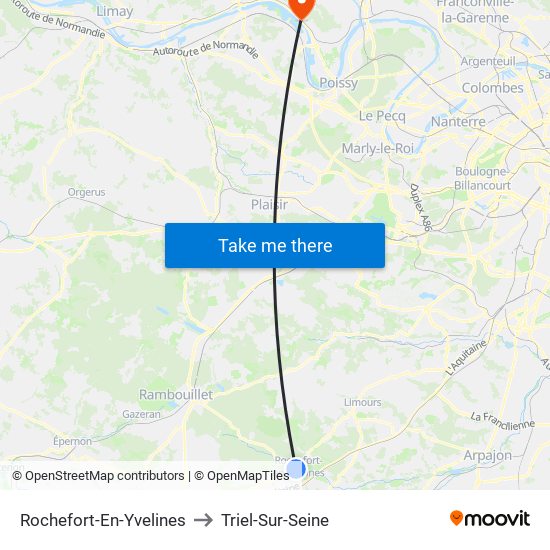 Rochefort-En-Yvelines to Triel-Sur-Seine map