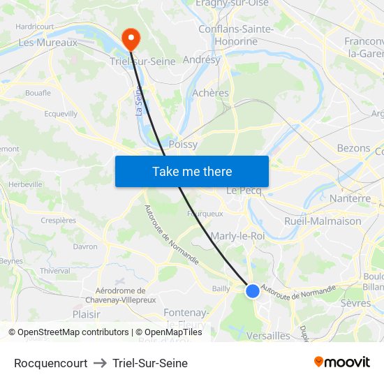 Rocquencourt to Triel-Sur-Seine map