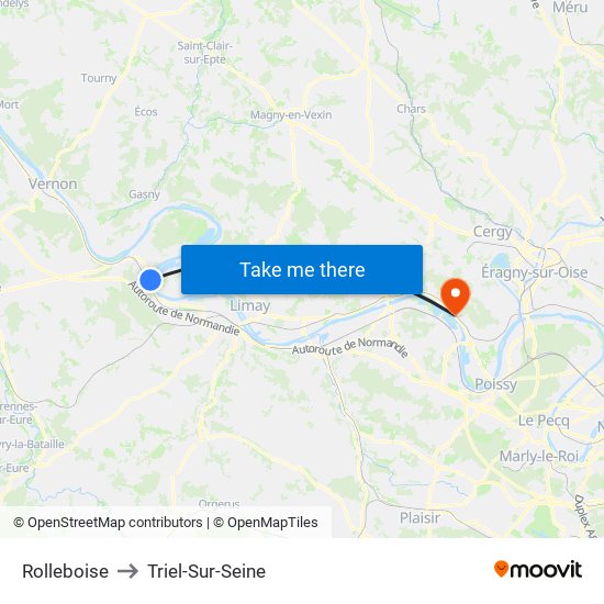 Rolleboise to Triel-Sur-Seine map