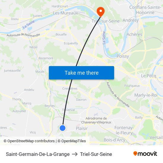 Saint-Germain-De-La-Grange to Triel-Sur-Seine map