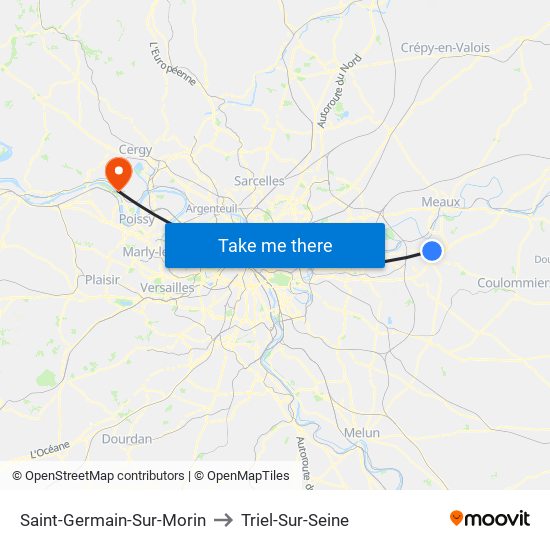 Saint-Germain-Sur-Morin to Triel-Sur-Seine map