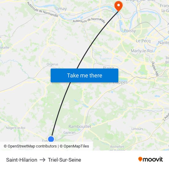 Saint-Hilarion to Triel-Sur-Seine map