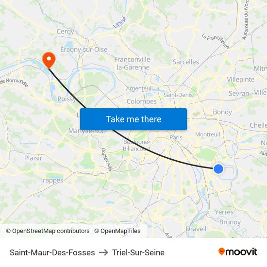 Saint-Maur-Des-Fosses to Triel-Sur-Seine map
