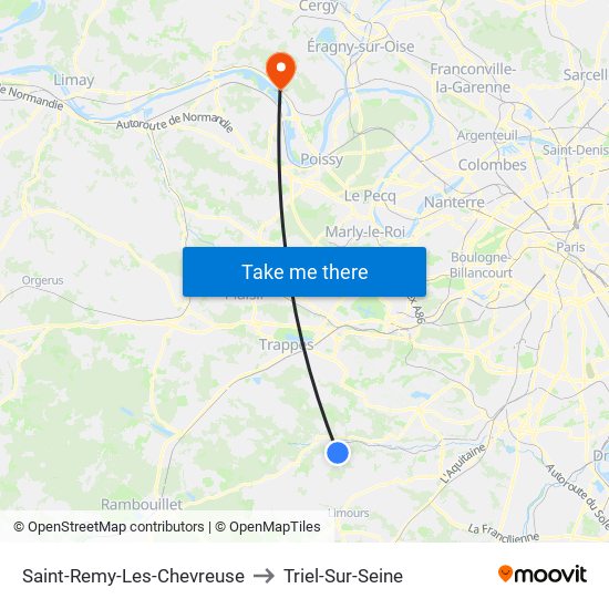 Saint-Remy-Les-Chevreuse to Triel-Sur-Seine map