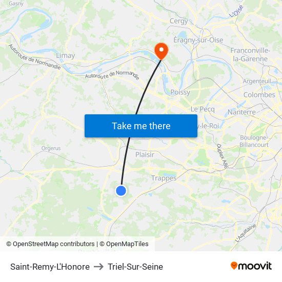 Saint-Remy-L'Honore to Triel-Sur-Seine map