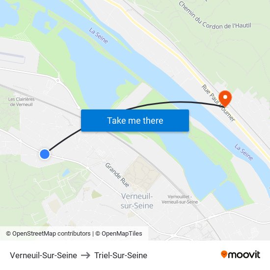 Verneuil-Sur-Seine to Triel-Sur-Seine map