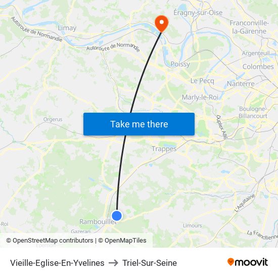 Vieille-Eglise-En-Yvelines to Triel-Sur-Seine map