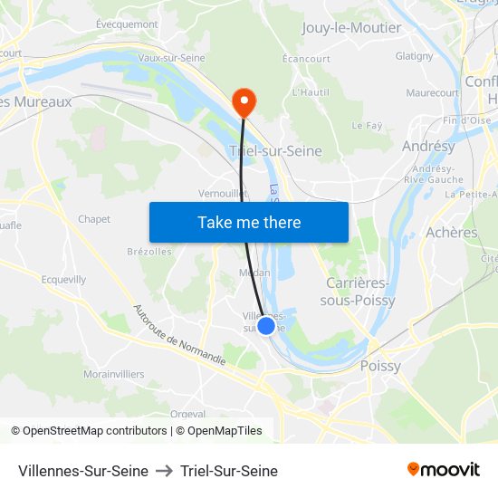 Villennes-Sur-Seine to Triel-Sur-Seine map