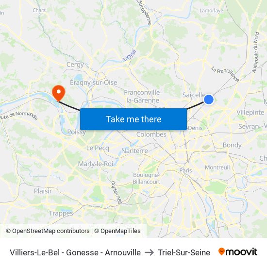 Villiers-Le-Bel - Gonesse - Arnouville to Triel-Sur-Seine map