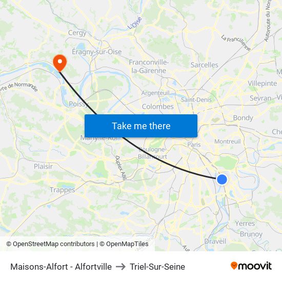 Maisons-Alfort - Alfortville to Triel-Sur-Seine map