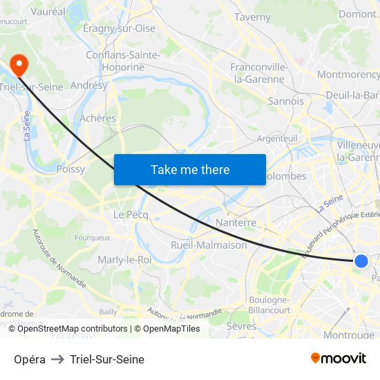 Opéra to Triel-Sur-Seine map