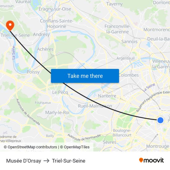 Musée D'Orsay to Triel-Sur-Seine map