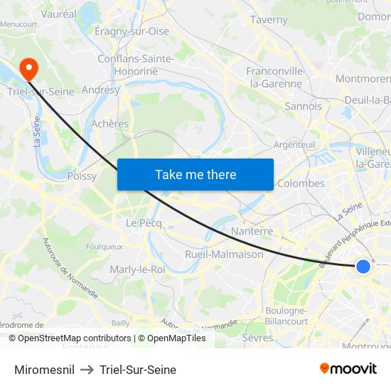 Miromesnil to Triel-Sur-Seine map